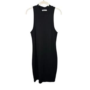 Stateside Black High Neck Cotton Blend Sleeveless Dress Women's Large